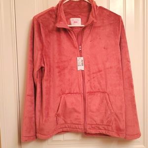 NWT The Children's Place Girls Faux Fur Jacket. Color Shortcake (Mauve), Size 16